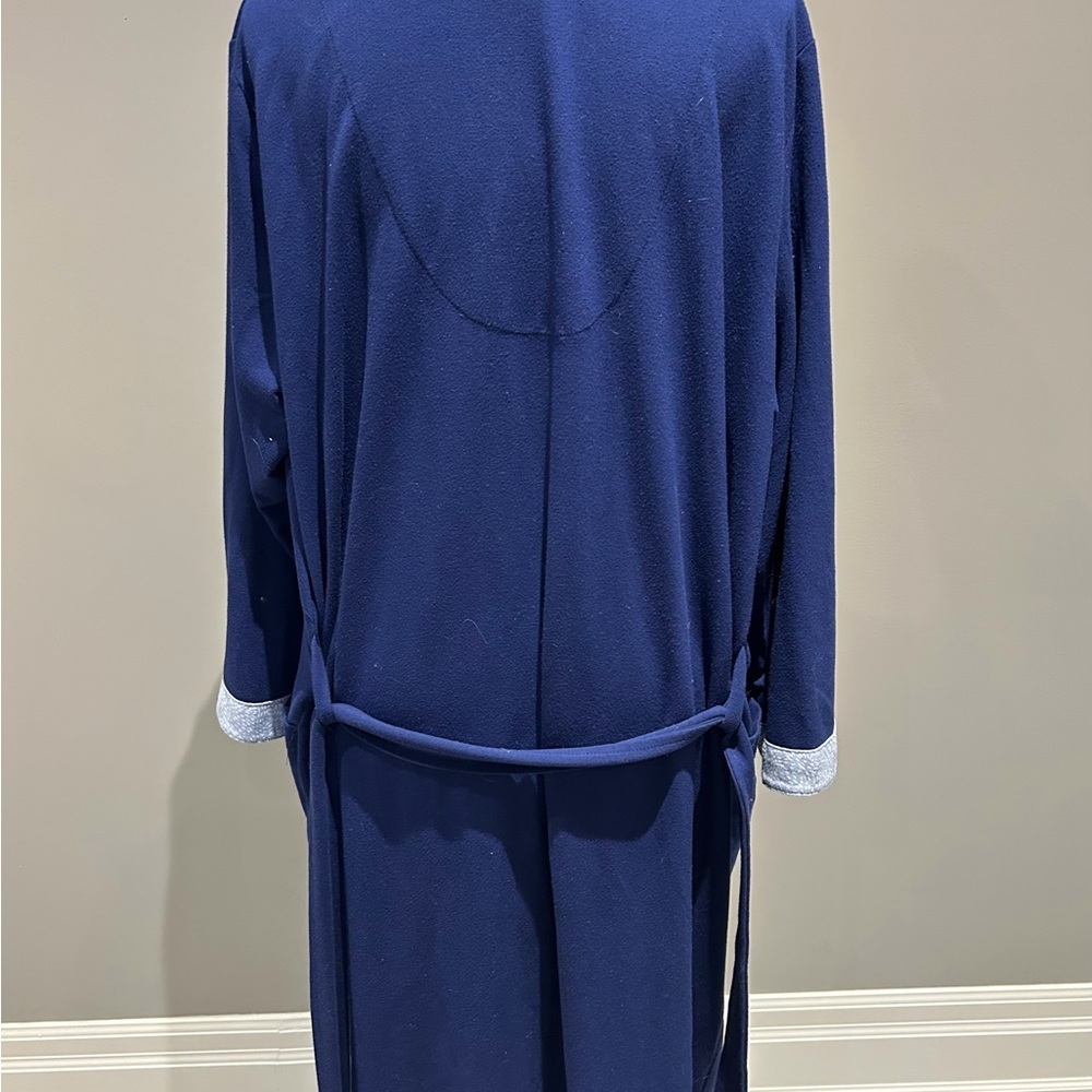 Elegant Navy Blue Women's Robe - Picture 2 of 5